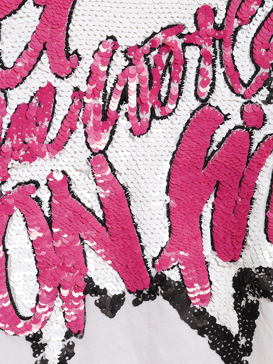 Футболка хлопковая DOROTHEE SCHUMACHER 123703-пайэтки/белый/розовый Белый  Фото 3