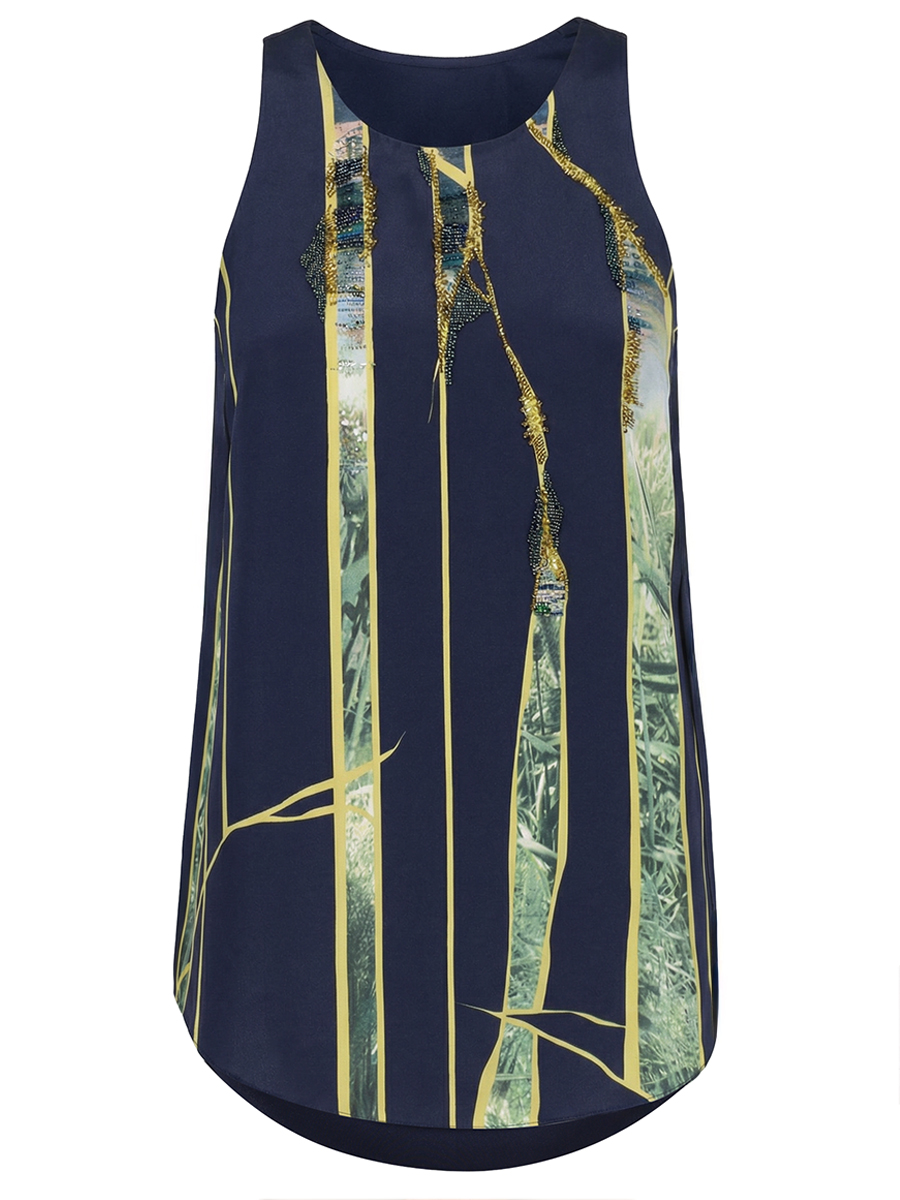 Топ шелковый с бисером