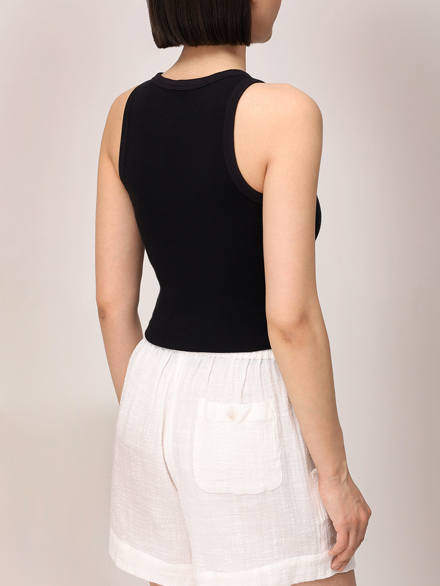 Топ хлопковый MAISON SAINT JULIEN Havana tank top Черный  Фото 3