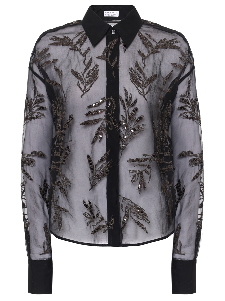 

Блуза шелковая, Черный, MF940HH626 C101+