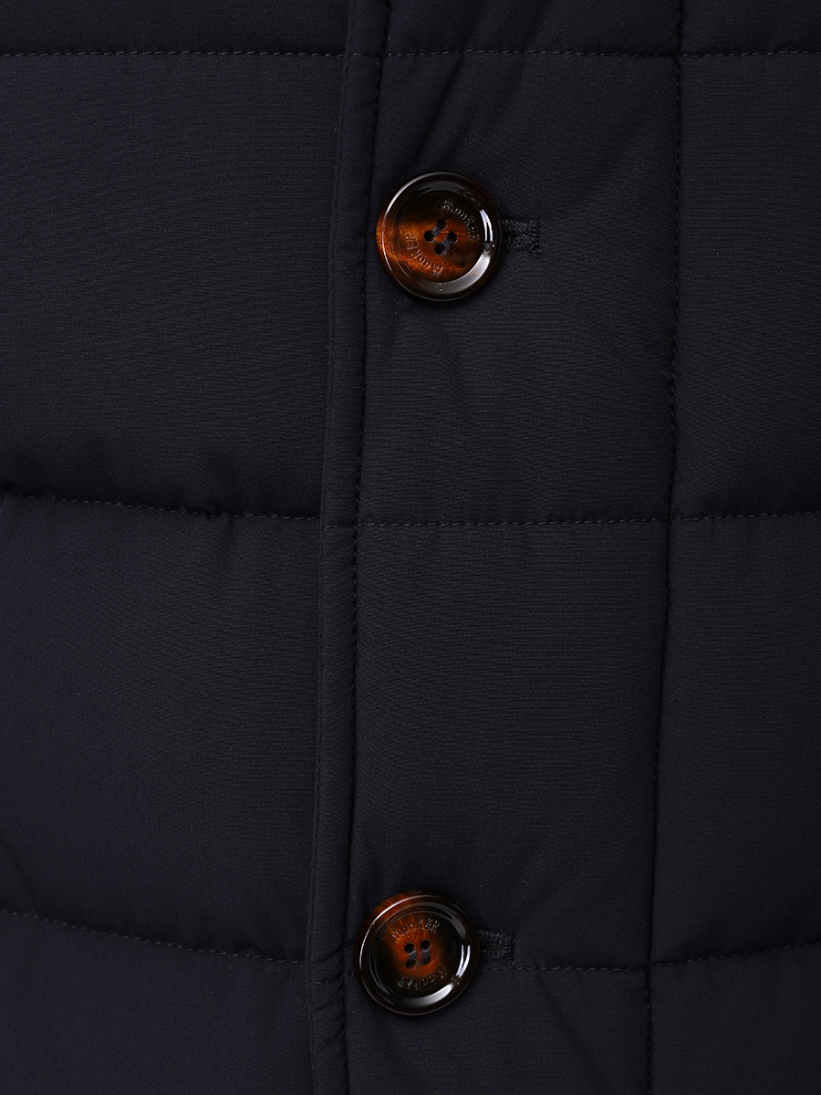 Пуховик стеганый с мехом енота